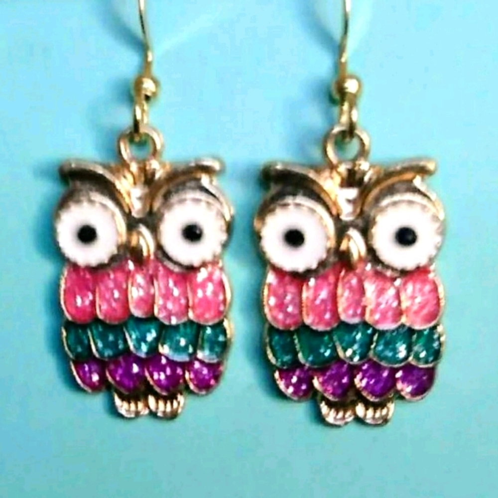 Owl Glittery Earrings